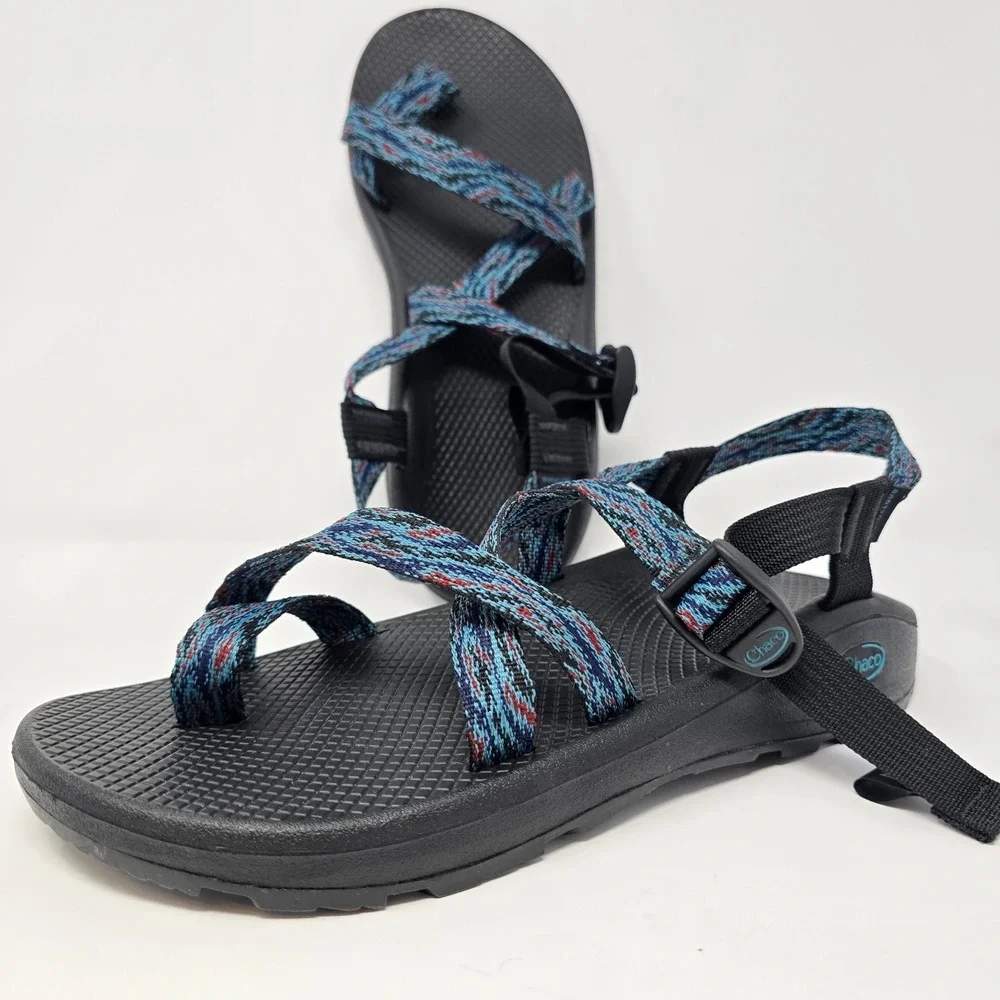 Chaco Z Cloud 2 Mens 12 Sandals Blue Multi Color Strappy Toe Loop JCH108679